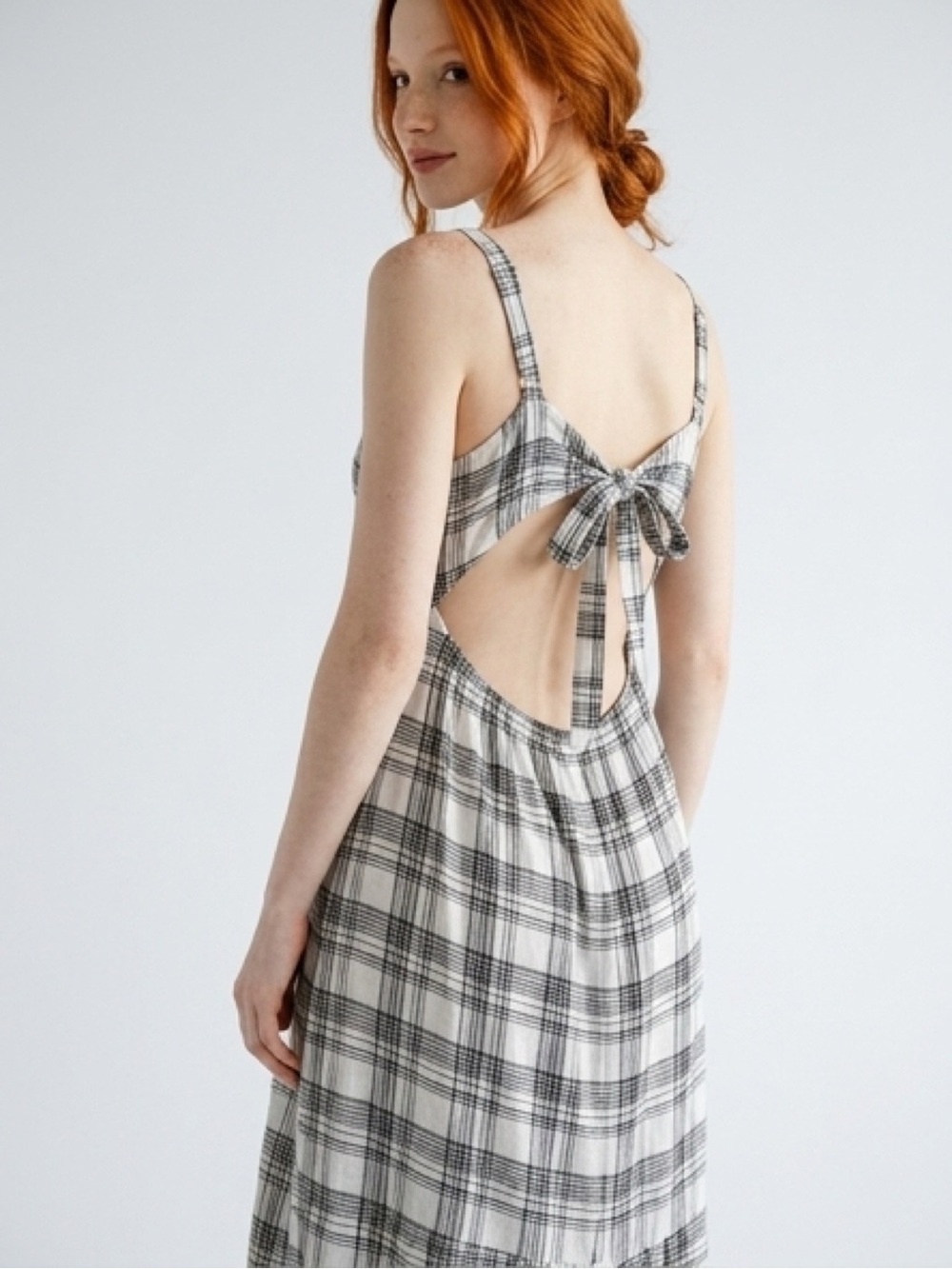 Volcom Women's Plaid Taste Fitted Upper Midi Dress - Picture 2 of 6